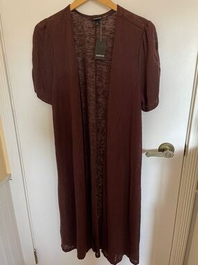 Size 1 1X Torrid Brown Open-Front Knit Cardigan/Duster